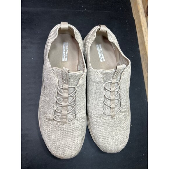 Skechers Womens Goga Mat Slip-On Sneakers 9.5 extra wide Taupe - Picture 3 of 9